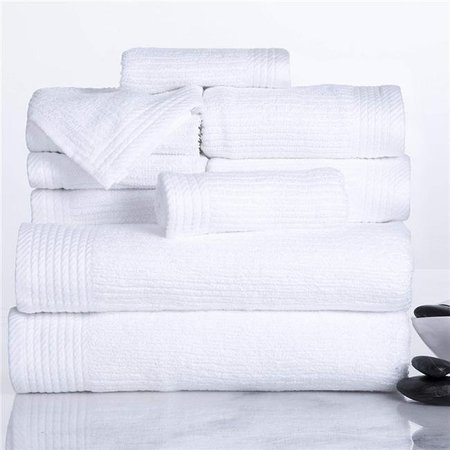 BEDFORD HOME Bedford Home 67A-31084 Ribbed Cotton 10 Piece Towel Set - White 67A-31084